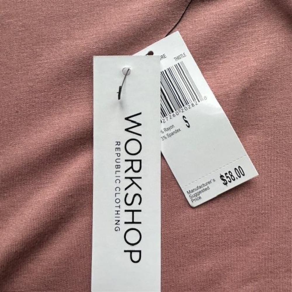 Workshop Republic Clothing‎ Thistle Mauve 3/4 Sleeve Hoodie Sweatshirt Small NWT - Picture 7 of 10